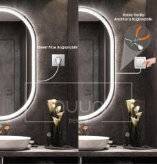 LED IŞIKLI DOKUNMATİK OVAL BANYO AYNASI